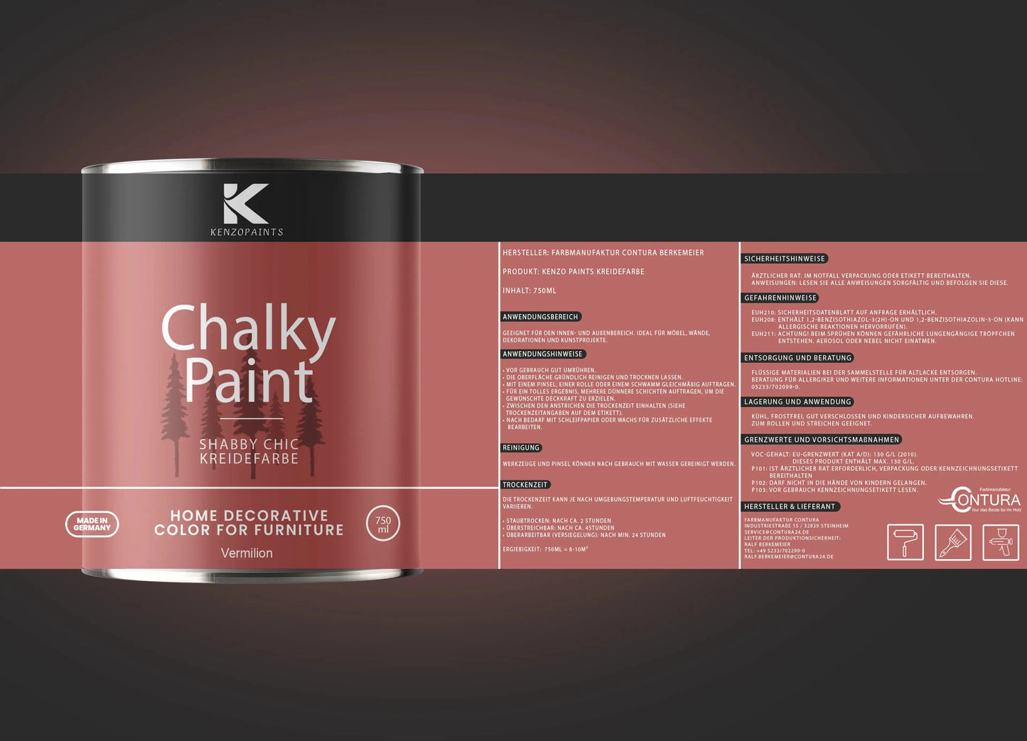 Kenzopaints Chalky Paint - Vermilion