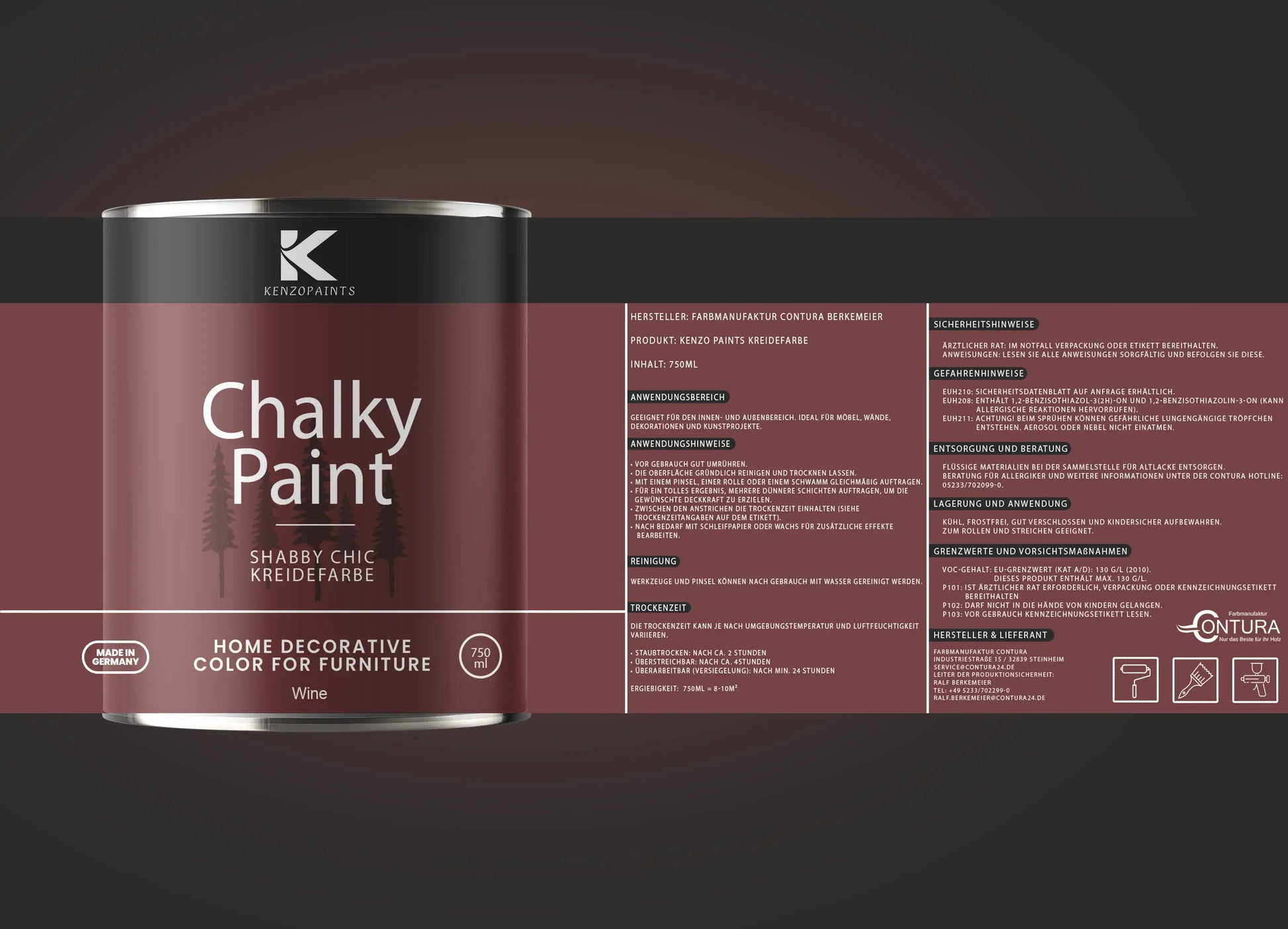  Kenzopaints Chalky Paint - Wine