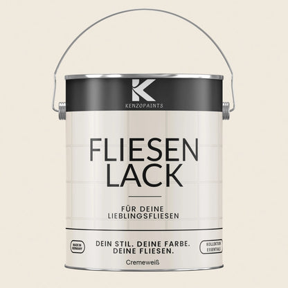 Kenzopaints Fliesenlack Fliesenfarbe - Cremeweiß (RAL 9001) Kenzopaints
