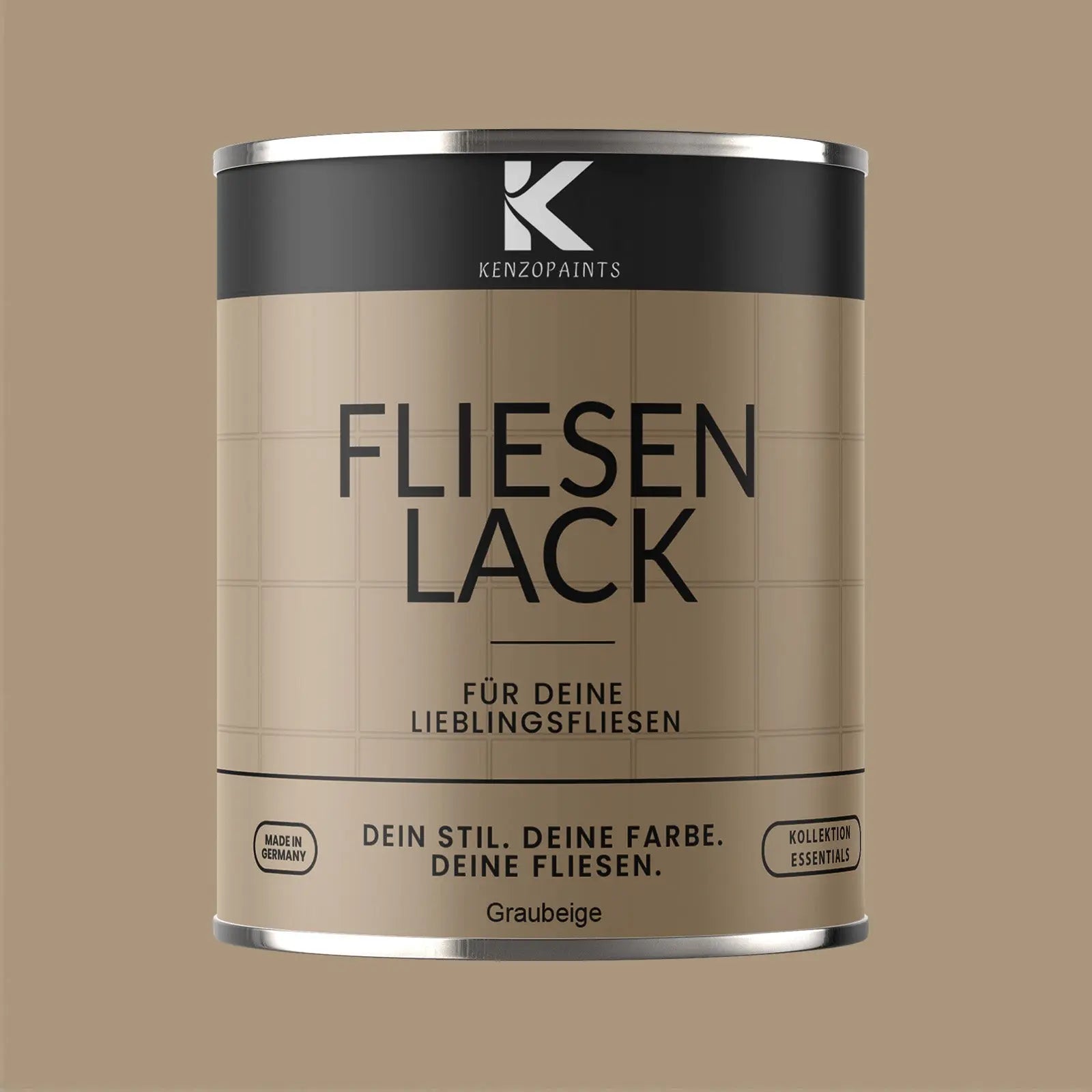 Kenzopaints Fliesenlack Fliesenfarbe - Graubeige (RAL 1019) Kenzopaints