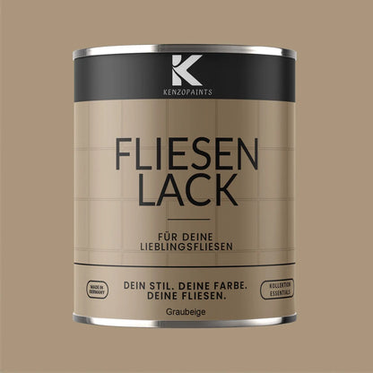 Kenzopaints Fliesenlack Fliesenfarbe - Graubeige (RAL 1019) Kenzopaints