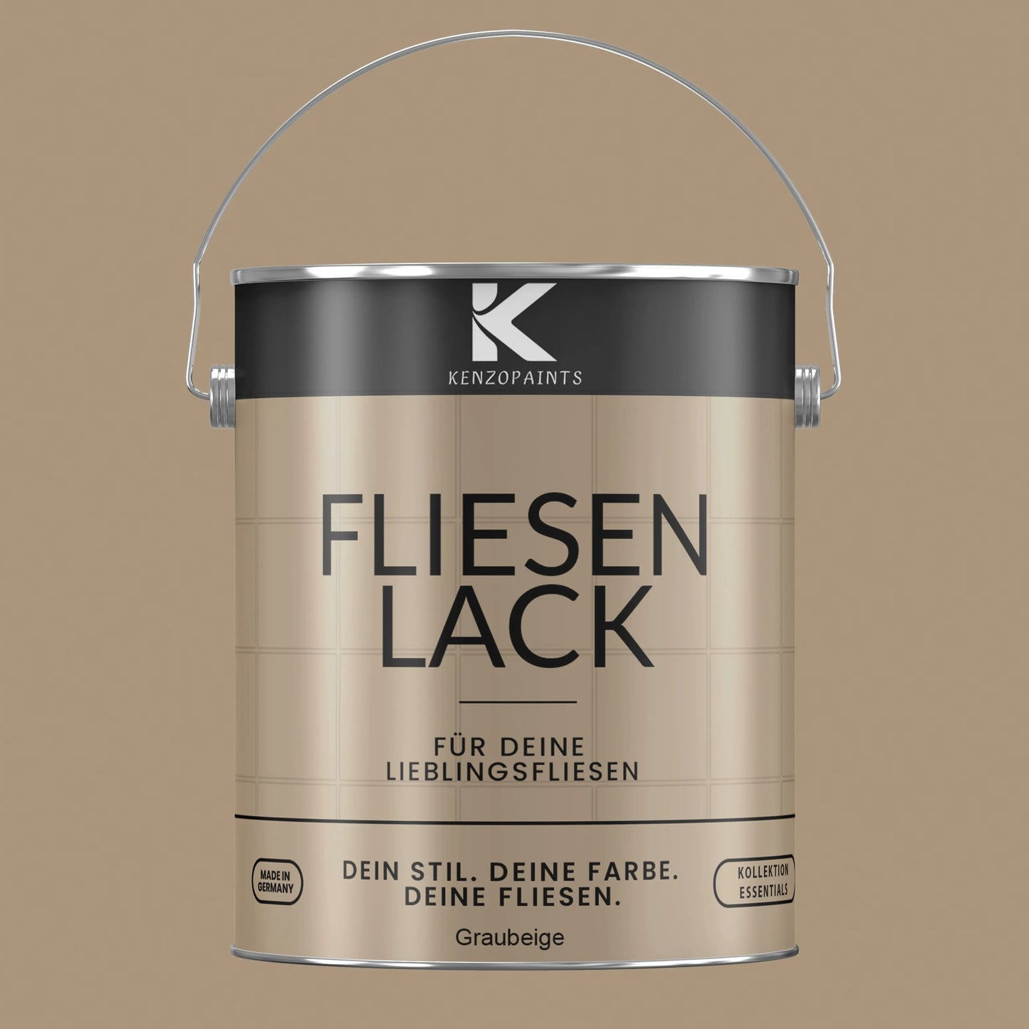 Kenzopaints Fliesenlack Fliesenfarbe - Graubeige (RAL 1019) Kenzopaints
