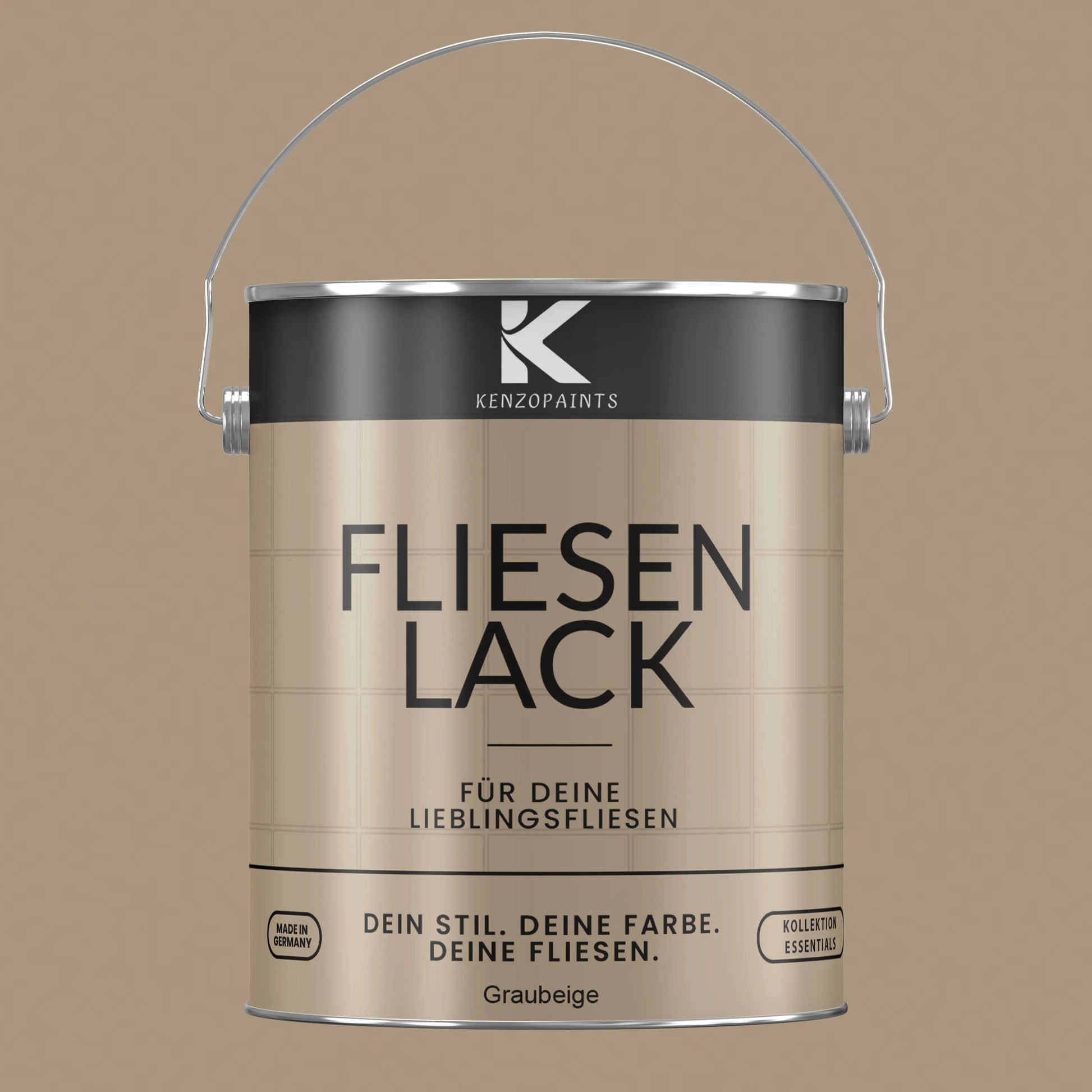 Kenzopaints Fliesenlack Fliesenfarbe - Graubeige (RAL 1019) Kenzopaints
