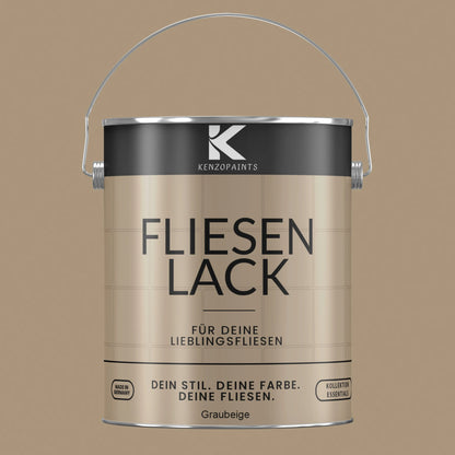 Kenzopaints Fliesenlack Fliesenfarbe - Graubeige (RAL 1019) Kenzopaints