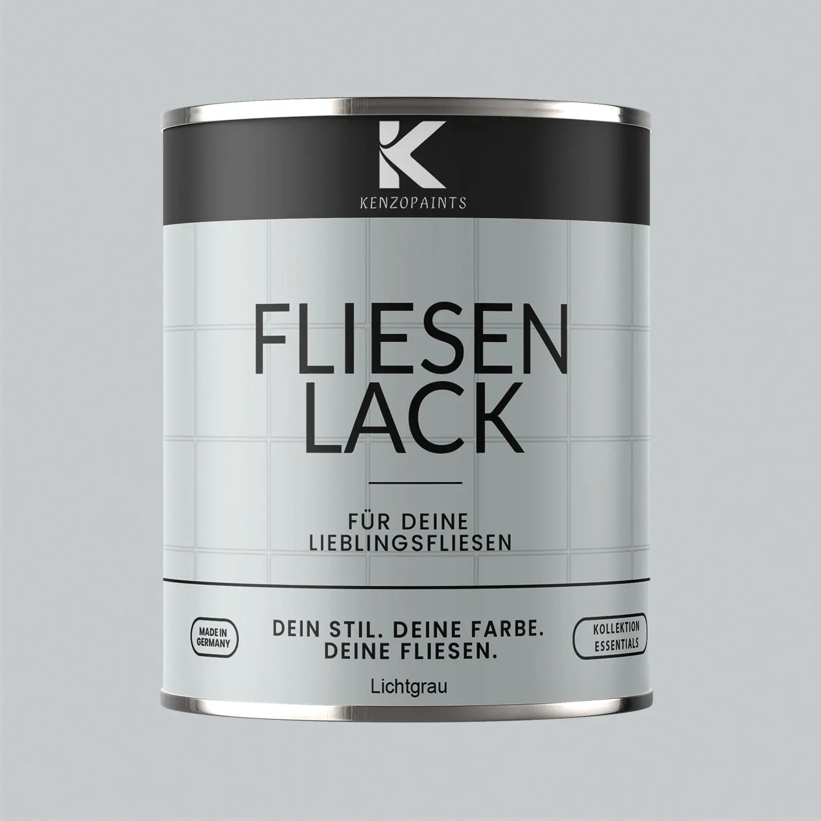 Kenzopaints Fliesenlack Fliesenfarbe - Lichtgrau (RAL 7035) Kenzopaints