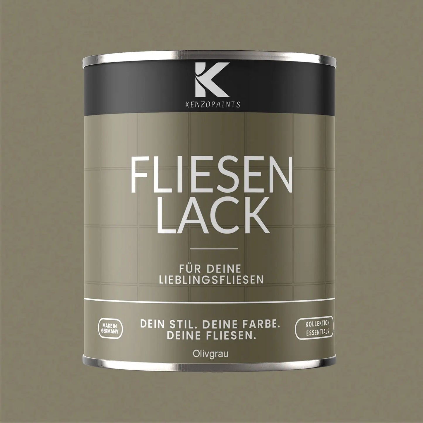 Kenzopaints Fliesenlack Fliesenfarbe - Olivgrau (RAL 7002) Kenzopaints