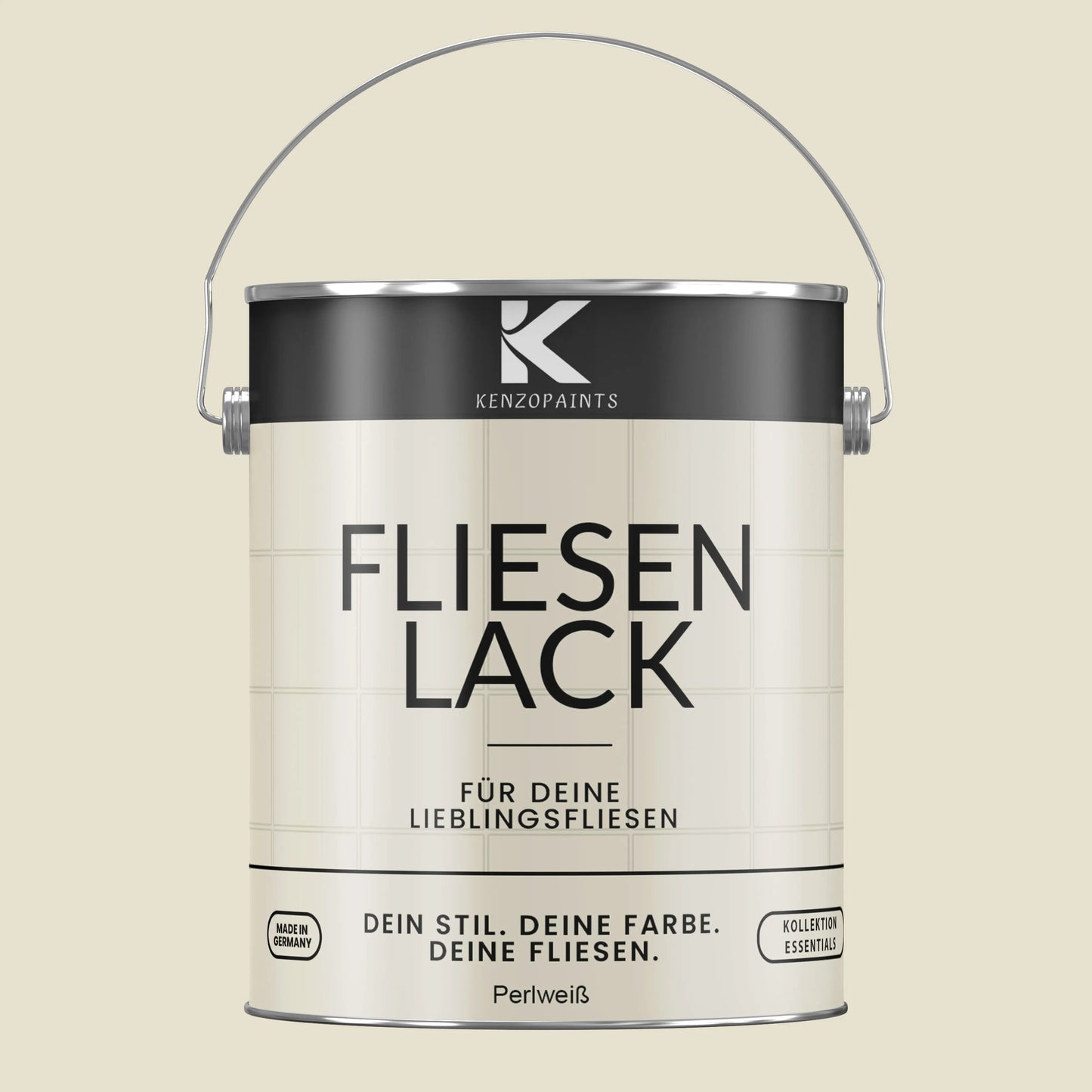 Kenzopaints Fliesenlack Fliesenfarbe - Perlweiß (RAL 1013) Kenzopaints
