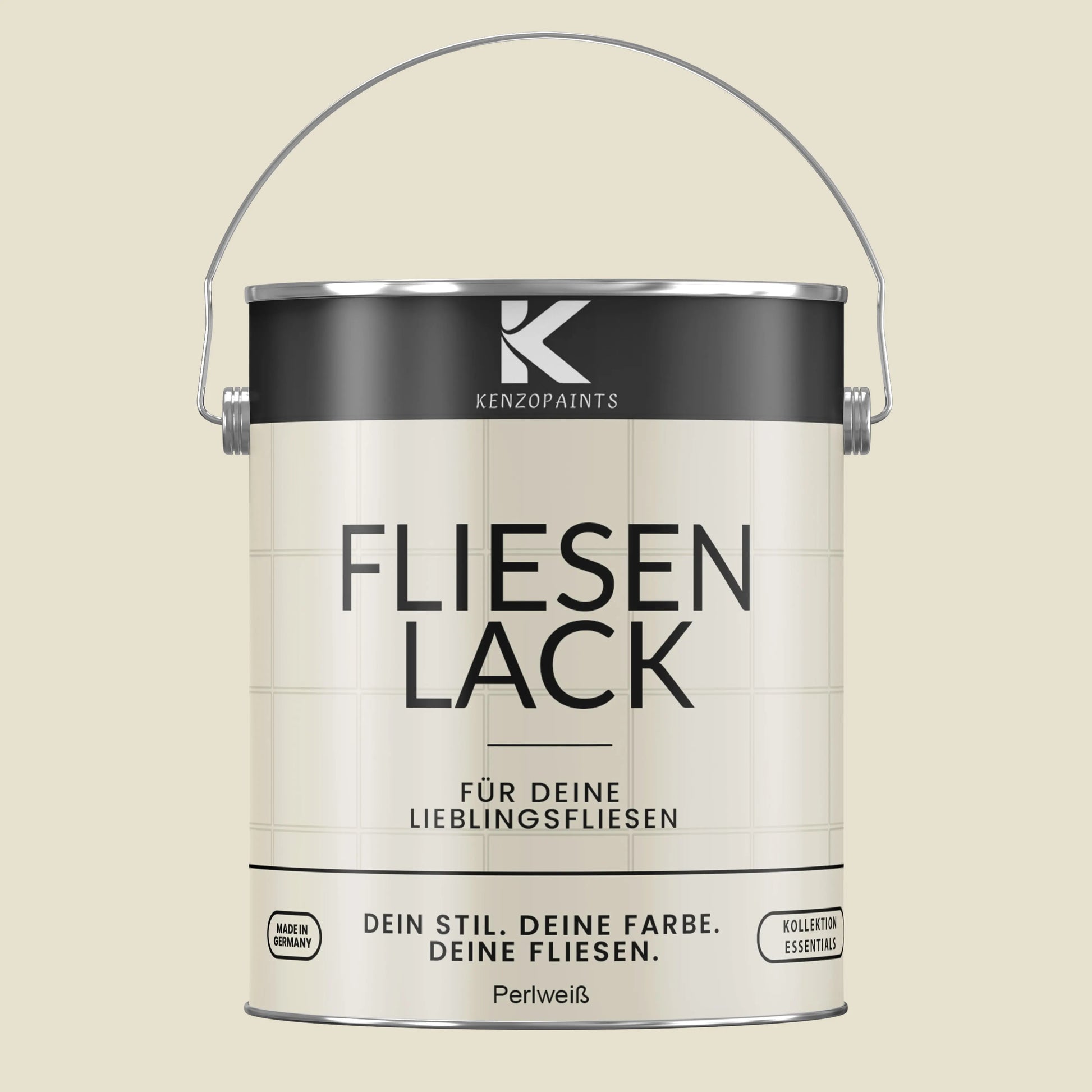 Kenzopaints Fliesenlack Fliesenfarbe - Perlweiß (RAL 1013) Kenzopaints