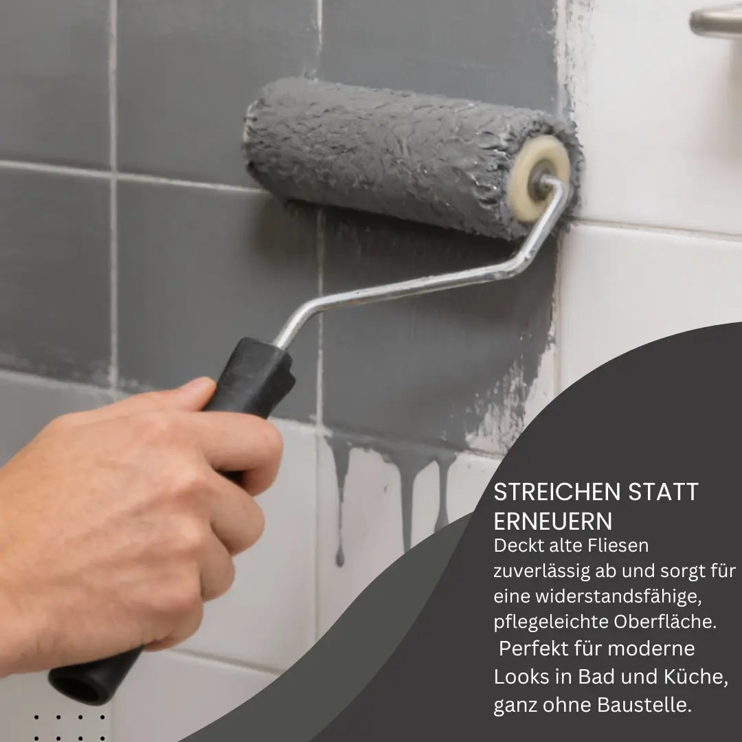 Kenzopaints Fliesenlack Fliesenfarbe - Lichtgrau (RAL 7035) Kenzopaints