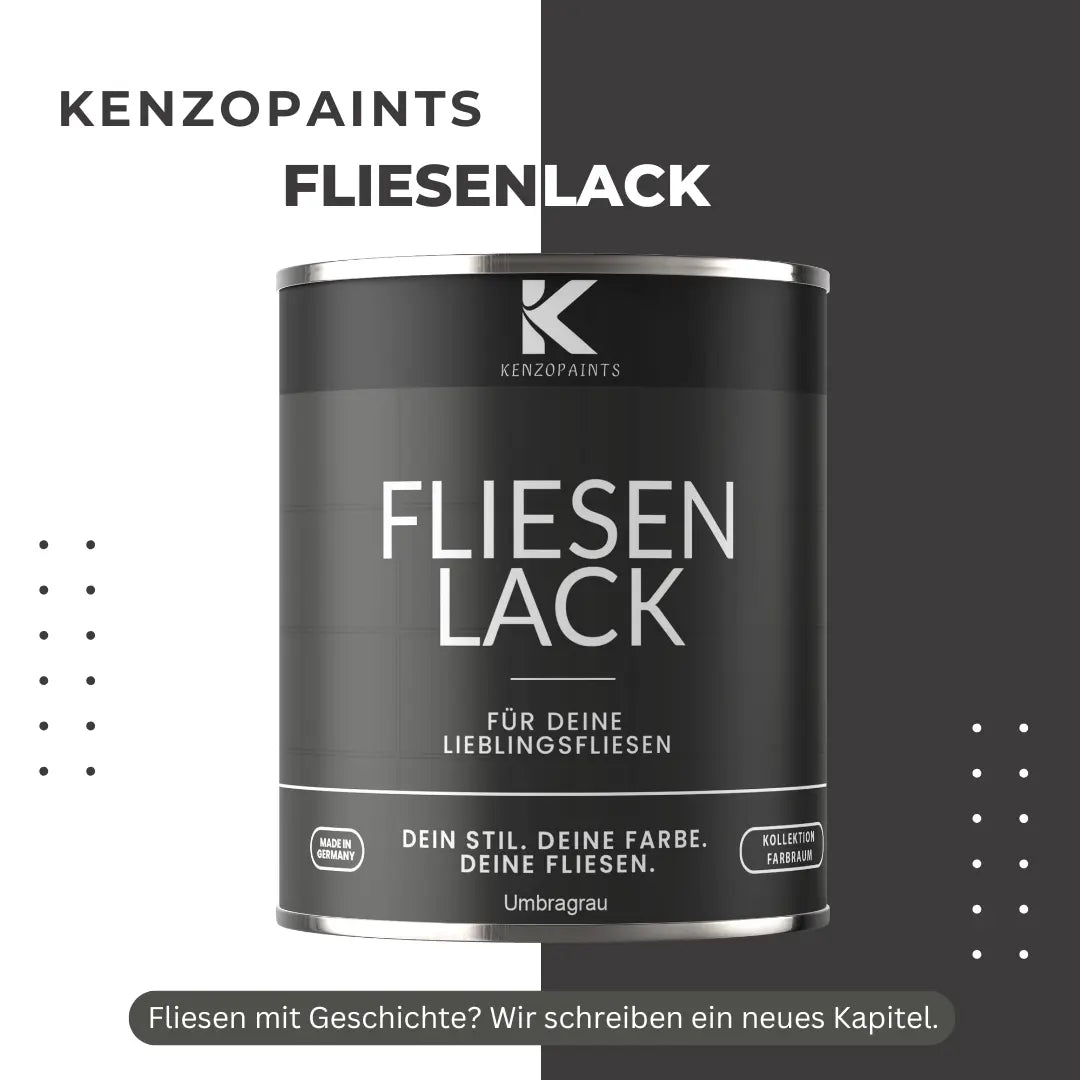 Kenzopaints Fliesenlack Fliesenfarbe - Lichtgrau (RAL 7035) Kenzopaints