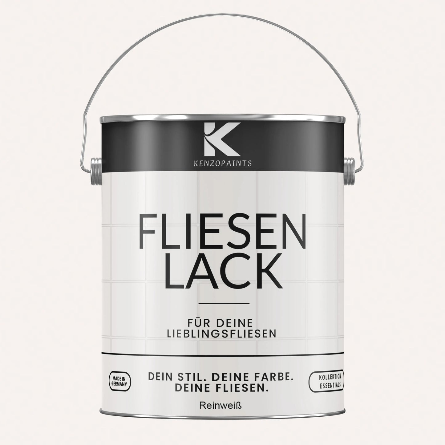 Kenzopaints Fliesenlack Fliesenfarbe - Reinweiß (RAL 9010) Kenzopaints