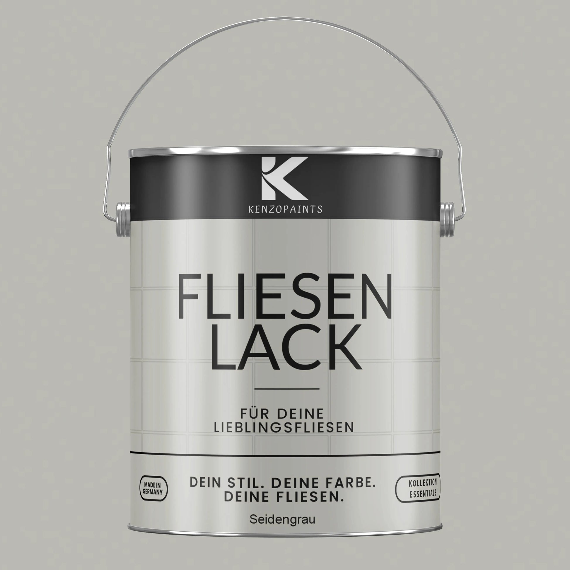 Kenzopaints Fliesenlack Fliesenfarbe - Seidengrau (RAL 7044) Kenzopaints