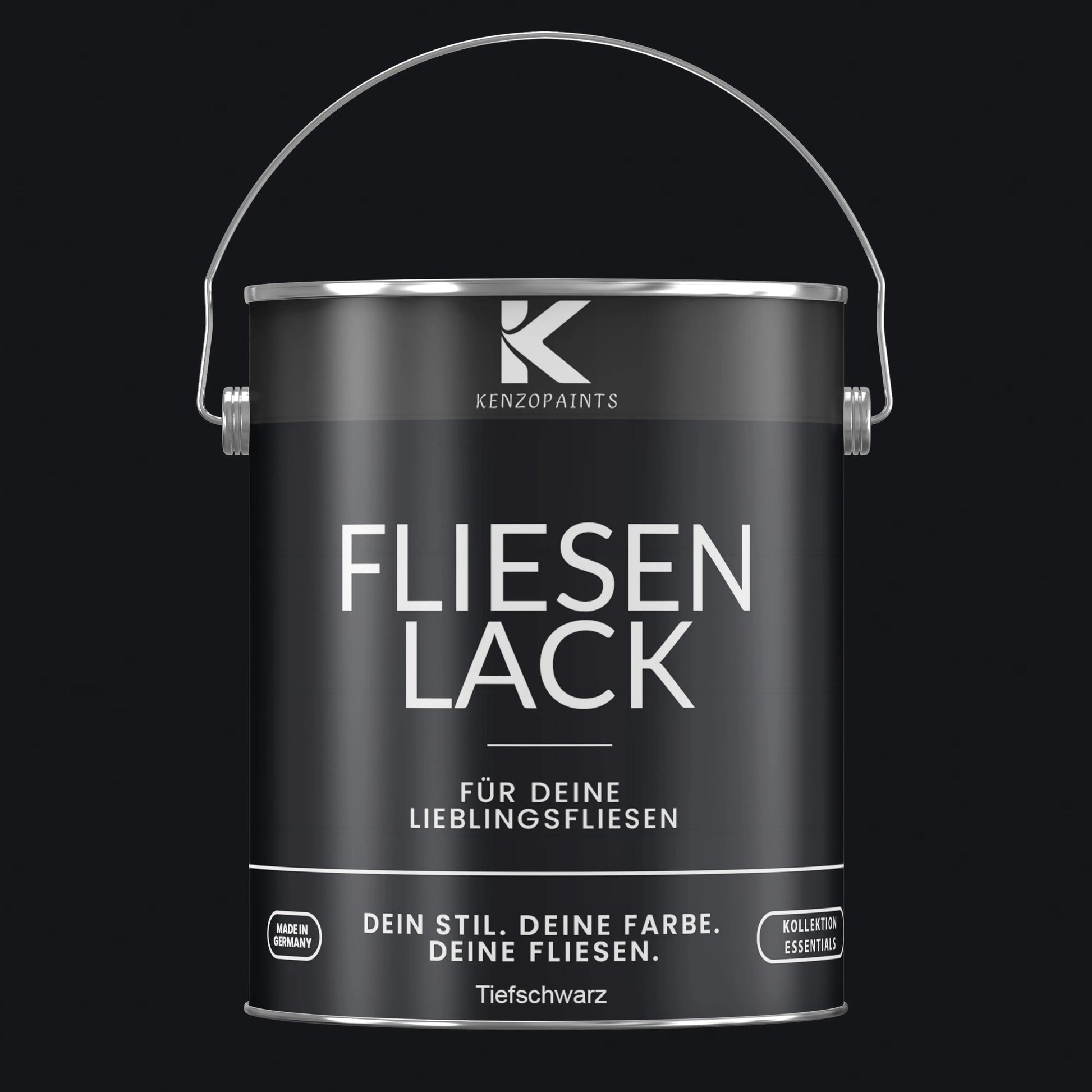 Kenzopaints Fliesenlack Fliesenfarbe - Tiefschwarz (RAL 9005) Kenzopaints