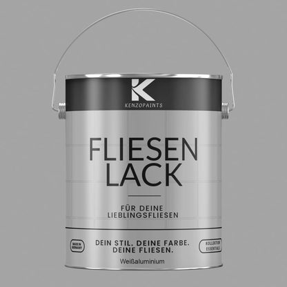 Kenzopaints Fliesenlack Fliesenfarbe - Weißaluminium (RAL 9006) Kenzopaints