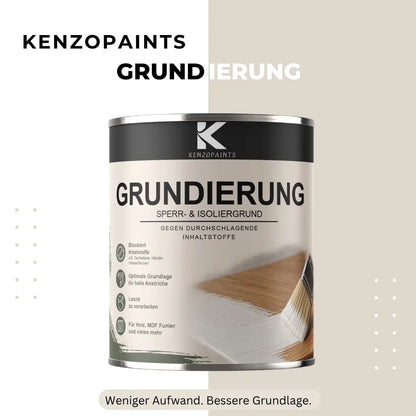 Kenzopaints Grundierung Sperrgrund Isoliergrund für Holz, MDF & Möbel Kenzopaints