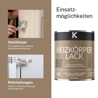 Kenzopaints Heizkörperlack Heizungslack - Cremeweiß (RAL 9001) Kenzopaints