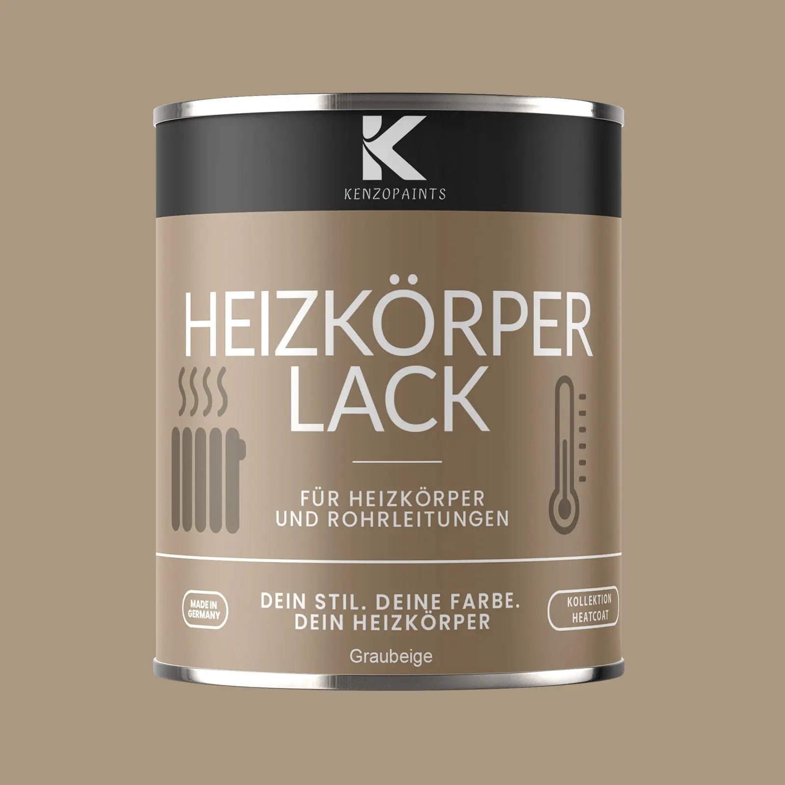 Kenzopaints Heizkörperlack Heizungslack - Graubeige (RAL 1019) - Kenzopaints