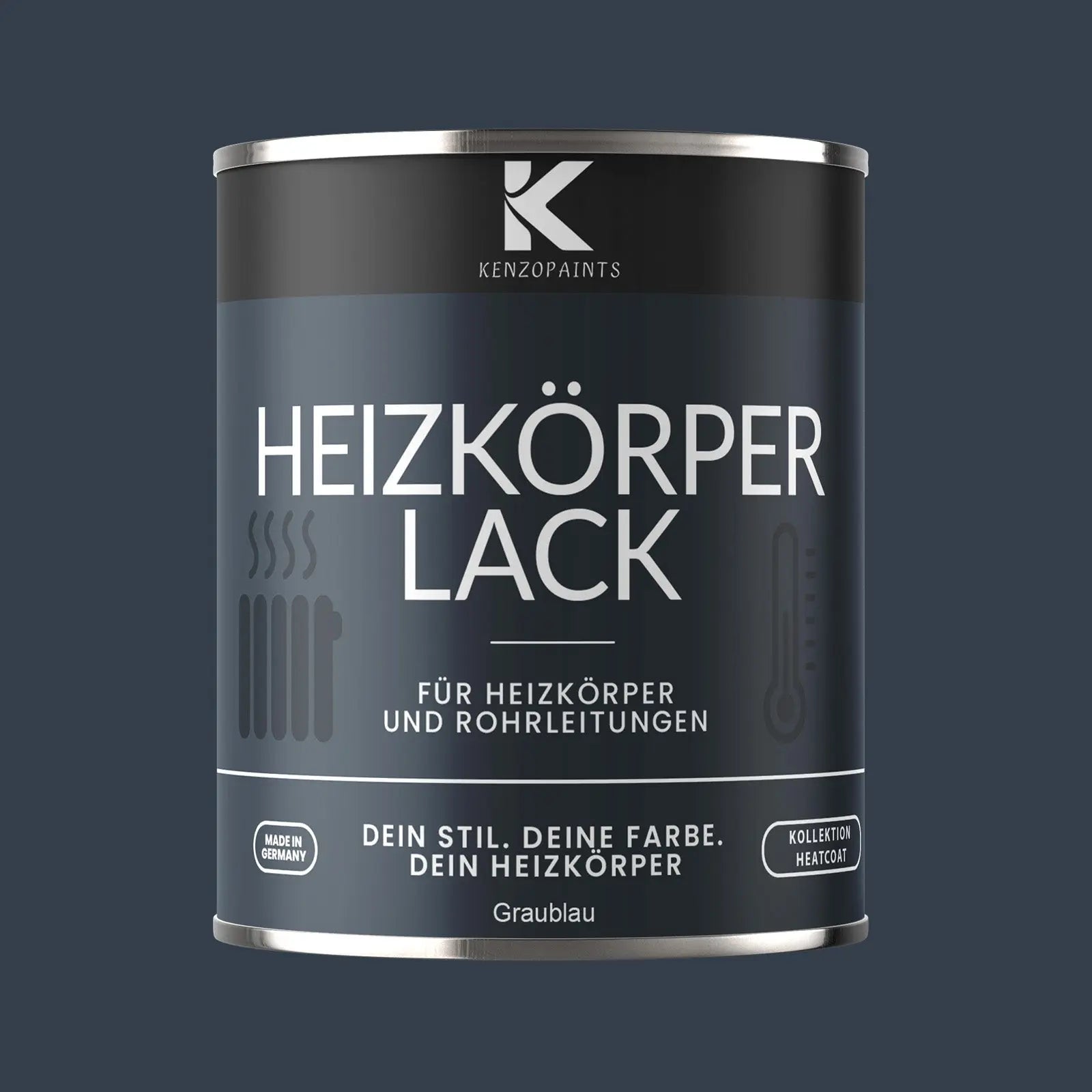 Kenzopaints Heizkörperlack Heizungslack - Graublau (RAL 5008) - Kenzopaints