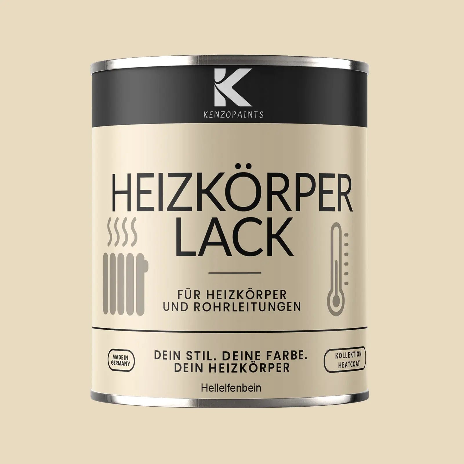 Kenzopaints Heizkörperlack Heizungslack - Hellelfenbein (RAL 1015) - Kenzopaints
