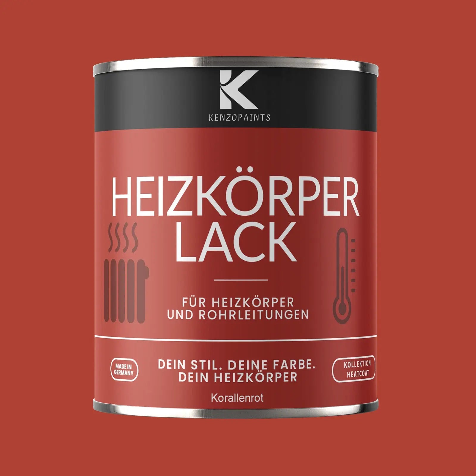 Kenzopaints Heizkörperlack Heizungslack - Korallenrot (RAL 3016) - Kenzopaints