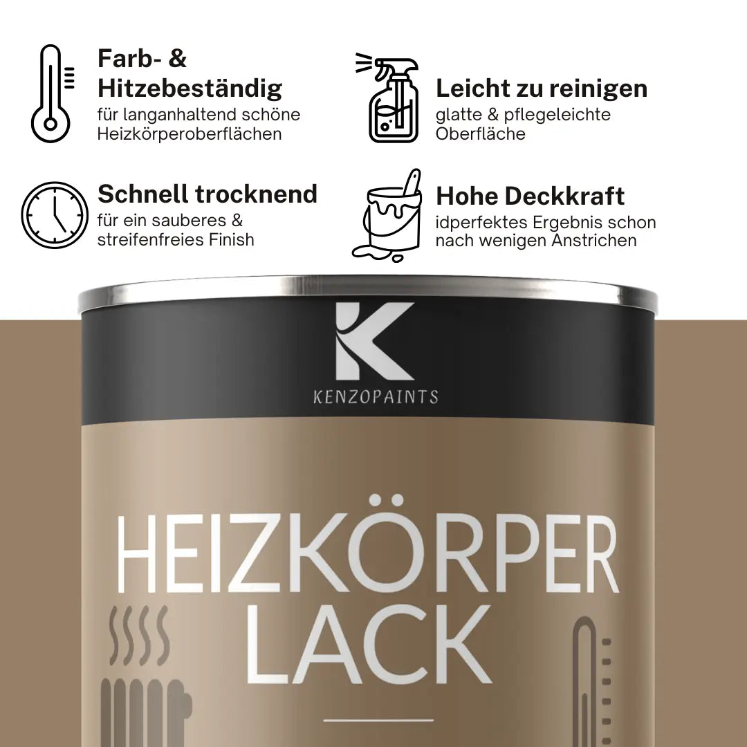 Kenzopaints Heizkörperlack Heizungslack - Perlweiß (RAL 1013) - Kenzopaints
