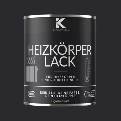 Kenzopaints Heizkörperlack Heizungslack - Signalschwarz (RAL 9004) - Kenzopaints