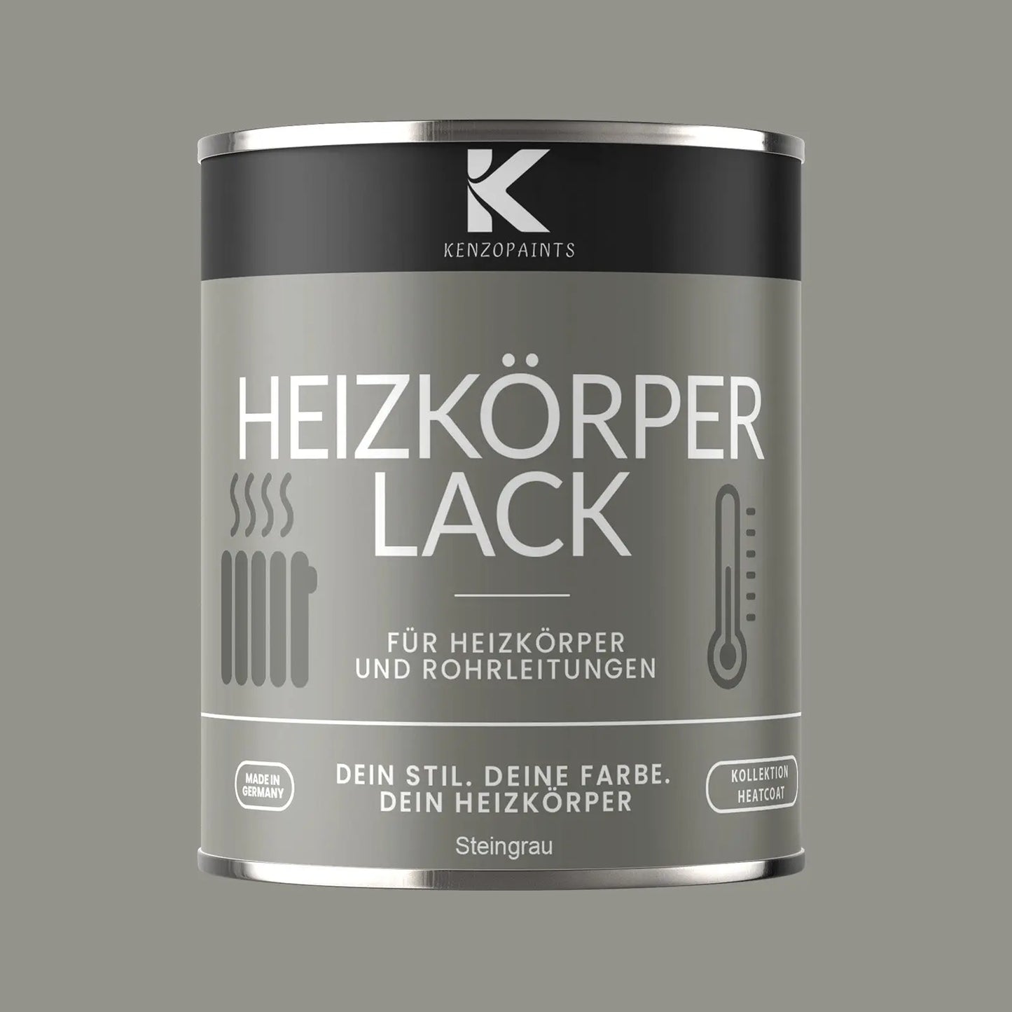 Kenzopaints Heizkörperlack Heizungslack - Steingrau (RAL 7030) - Kenzopaints