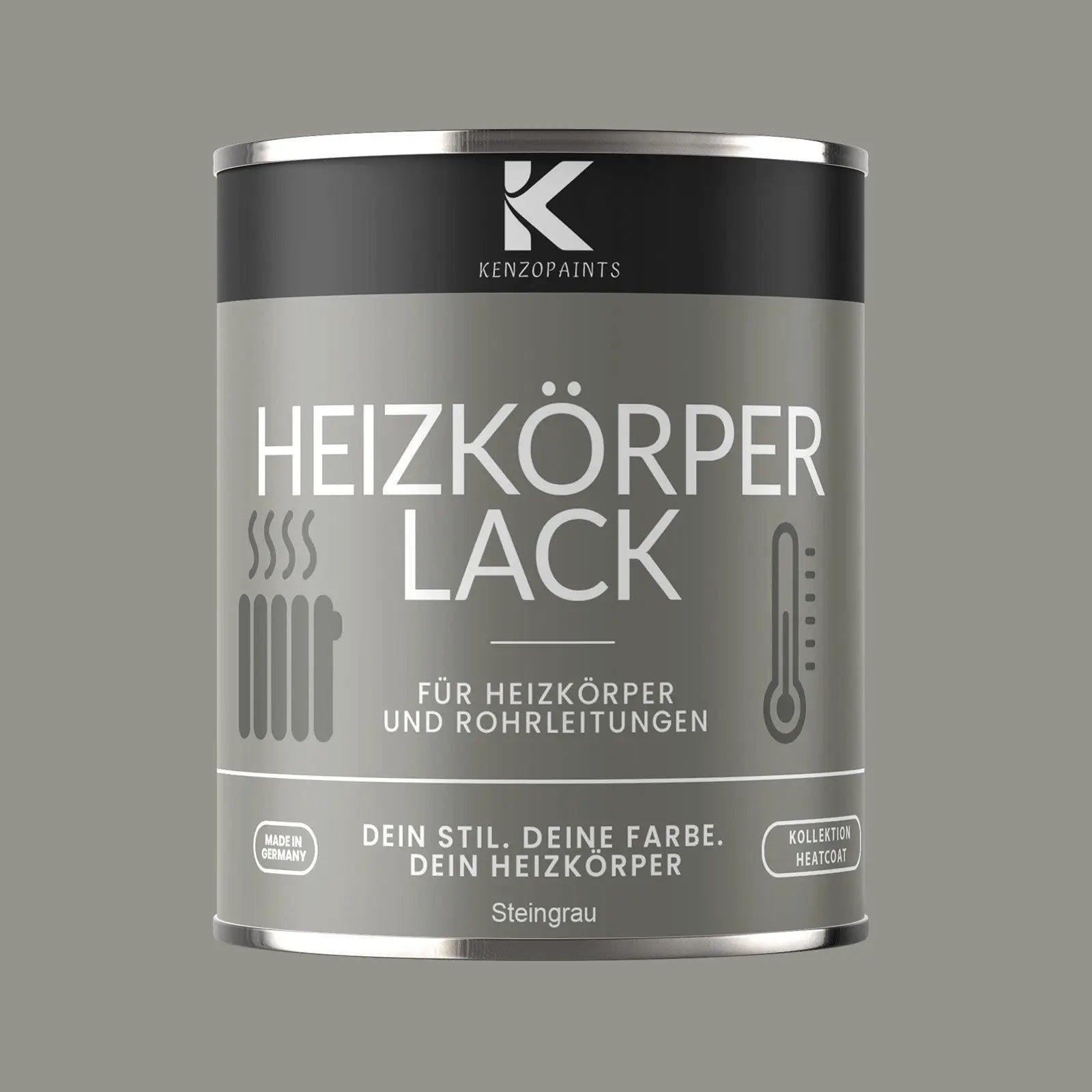 Kenzopaints Heizkörperlack Heizungslack - Steingrau (RAL 7030) - Kenzopaints