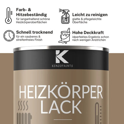 Kenzopaints Heizkörperlack Heizungslack - Quarzgrau (RAL 7039) - Kenzopaints