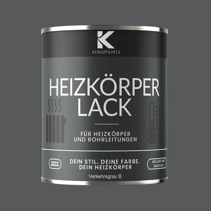 Kenzopaints Heizkörperlack Heizungslack - Verkehrsgrau B (RAL 7043) - Kenzopaints