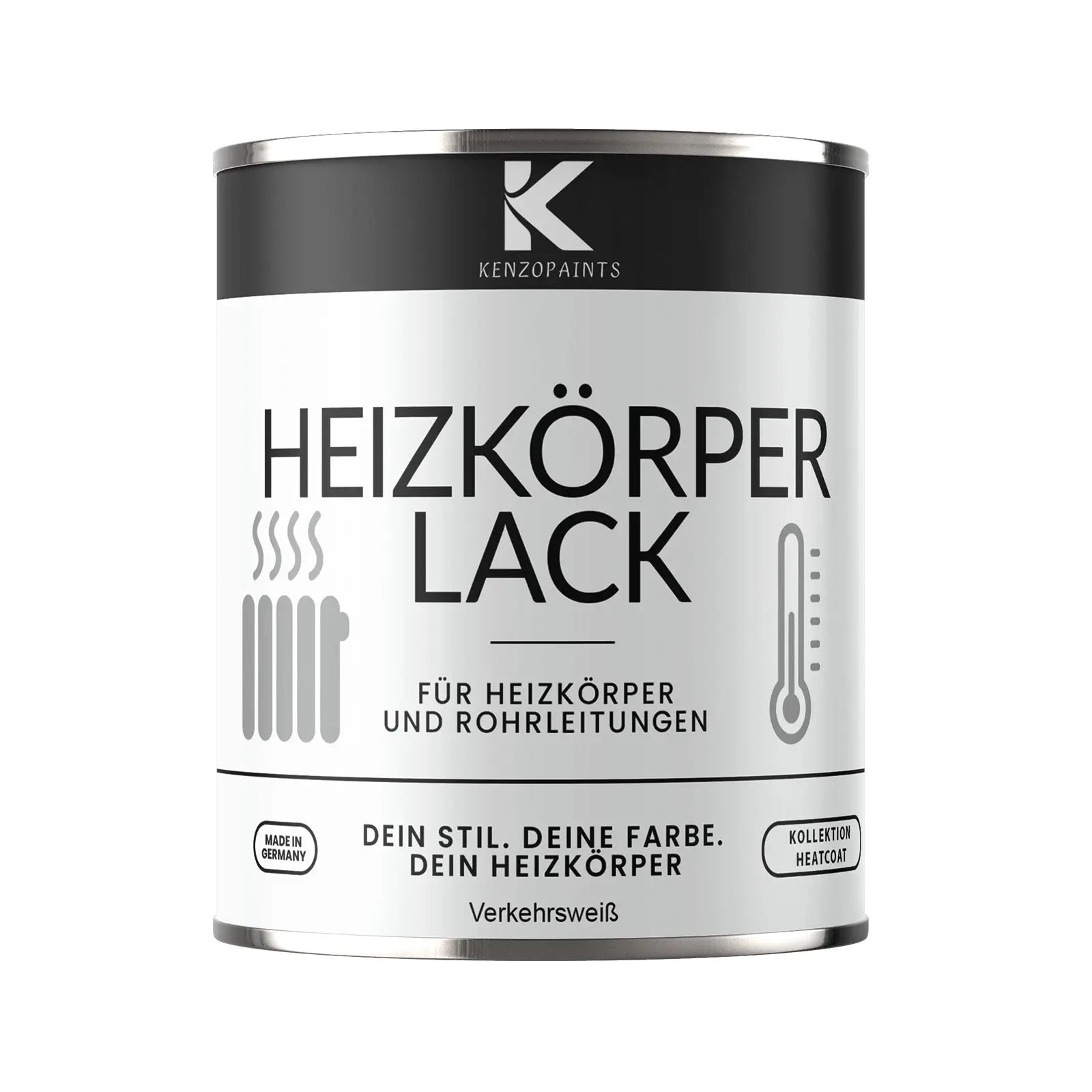 Kenzopaints Heizkörperlack Heizungslack - Verkehrsweiß (RAL 9016) Kenzopaints