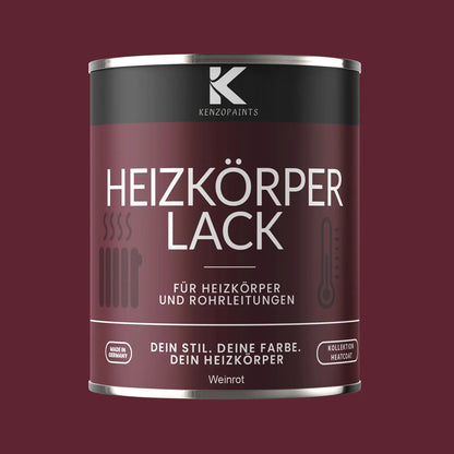 Kenzopaints Heizkörperlack Heizungslack - Weinrot (RAL 3005) - Kenzopaints