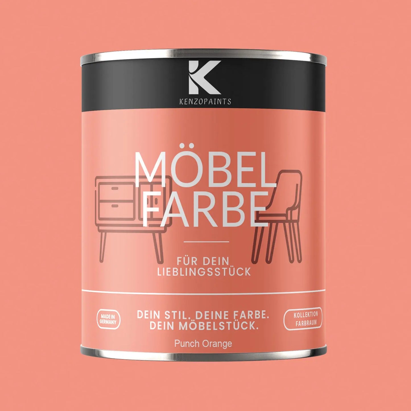 Kenzopaints Möbelfarbe - Punch Orange Kenzopaints