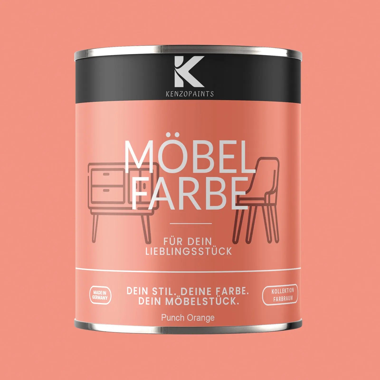Kenzopaints Möbelfarbe - Punch Orange Kenzopaints