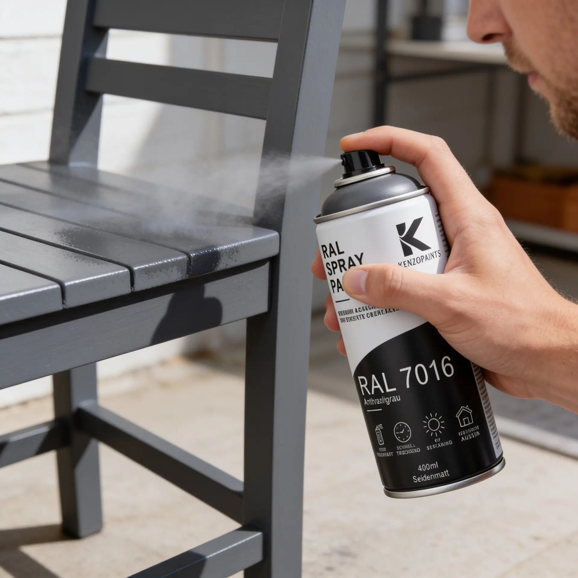 Kenzopaints RAL 7016 Anthrazitgrau Spraydose 400ml Seidenmatt Kenzopaints