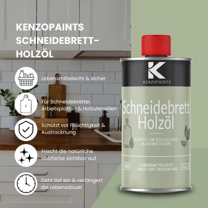Kenzopaints Schneidebrettöl Holzöl Pflegeöl Lebensmittecht Arbeitsplatten - Kenzopaints