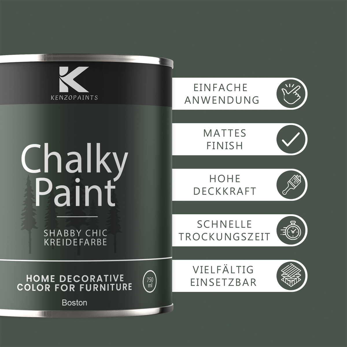 Kenzopaints Chalky Paint - Boston