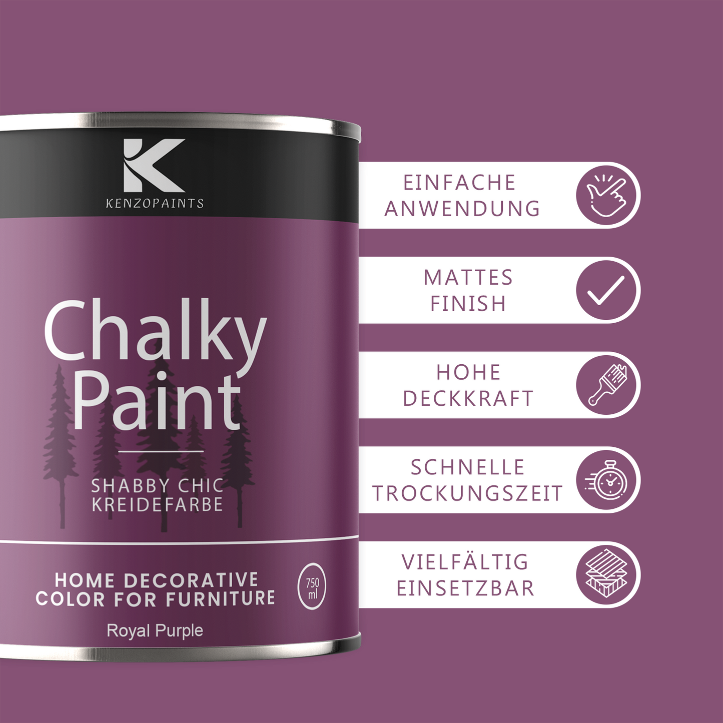 Kenzopaints Chalky Paint - Royal Purple