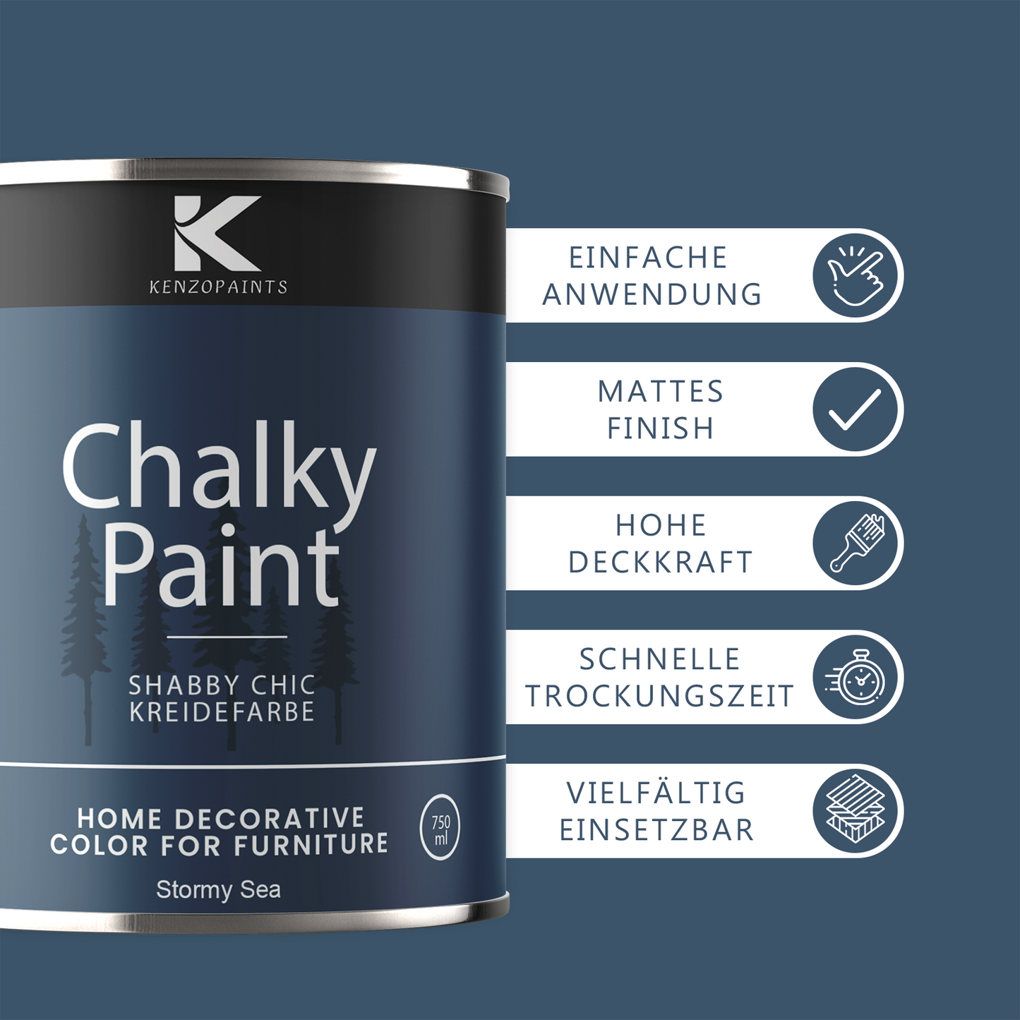 Kenzopaints Chalky Paint - Stormy Sea