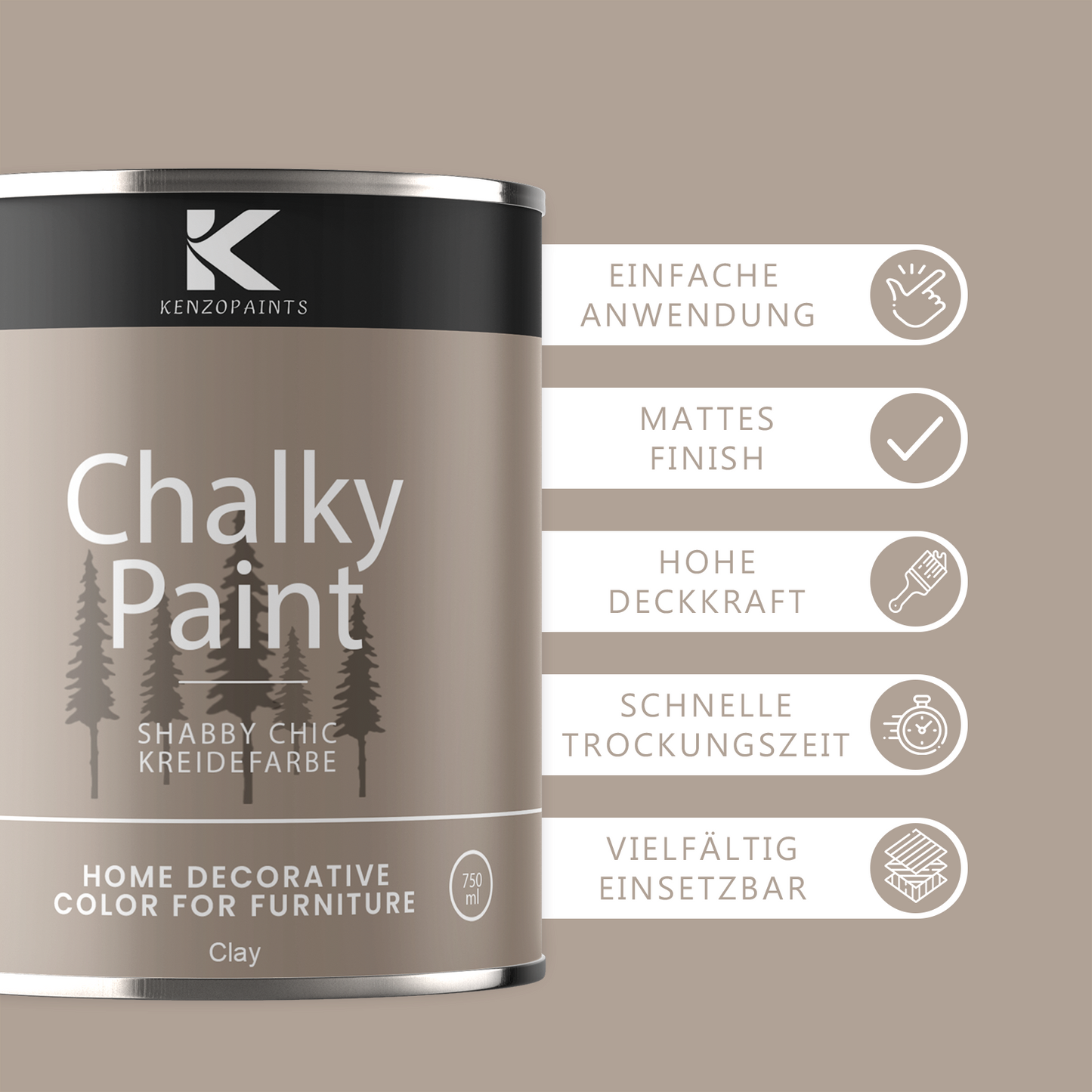 Kenzopaints Chalky Paint - Clay