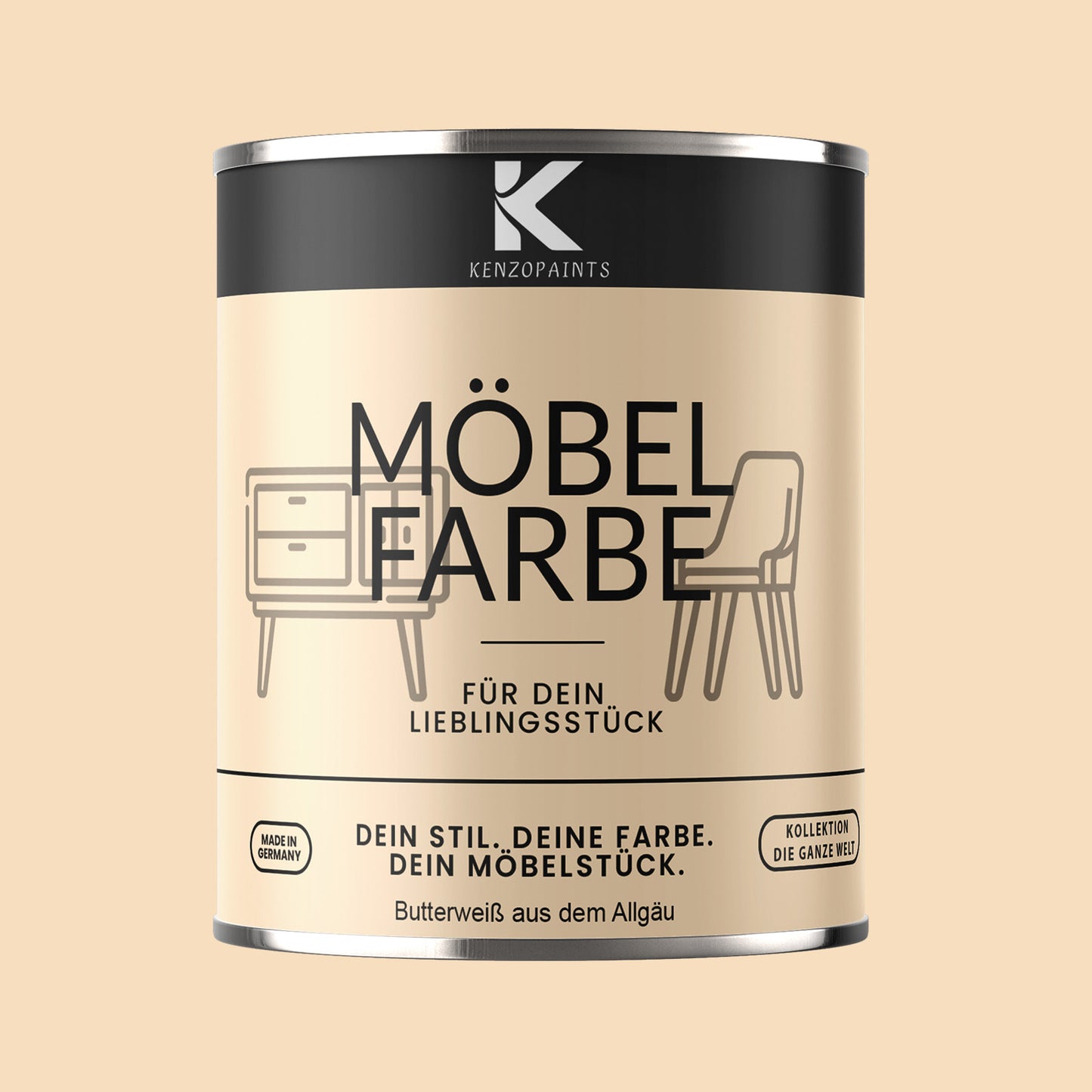 Kenzopaints Möbelfarbe - Butterweiß aus dem Allgäu